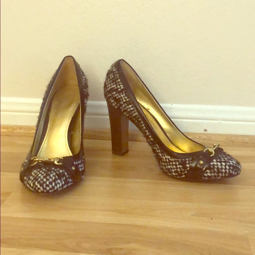 Black & White Coach Desaree Heels - Size 11